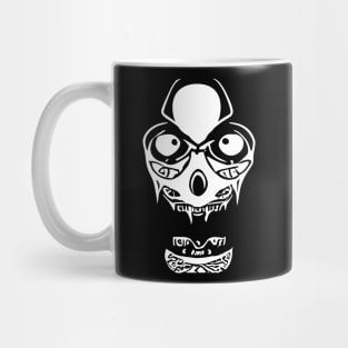 Alien Zombie Skull White Color Mug